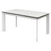 Стол CREMONA 160 HIGH GLOSS STATUARIO Белый мрамор глянцевый, керамика/ белый каркас М-City