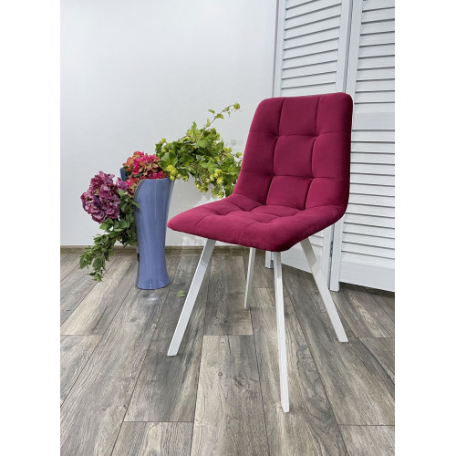 Стул CHILLI-Q SQUARE винный #16, велюр / белый каркас М-City