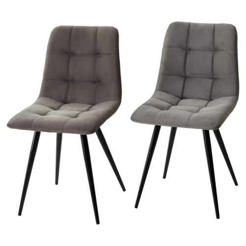 Стул CHILLI-Q светло-серый #26, велюр / черный каркас М-City