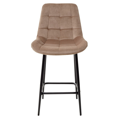 Полубарный стул ХОФМАН, цвет светло-коричневый B-06, велюр / черный каркас H=63cm М-City