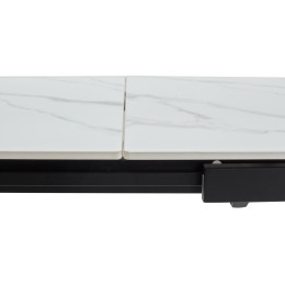 Стол CORNER 120 MATT WHITE MARBLE SINTERED STONE/ BLACK М-City
