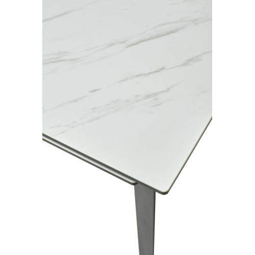 Стол CREMONA 160 KL-99 Белый мрамор матовый, итальянская керамика / черный каркас М-City