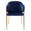 Стул DILL BLUVEL-86 NAVY BLUE, велюр/ золотой каркас, М-City