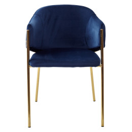 Стул DILL BLUVEL-86 NAVY BLUE, велюр/ золотой каркас, М-City