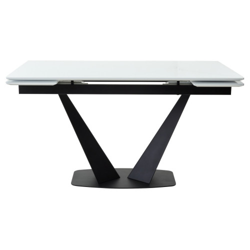 Стол Ниагара 160 Белый, стекло / черный каркас М-City