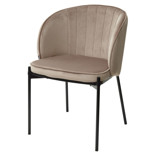 Стул DIANA BLUVEL-40 BEIGE, велюр / черный каркас М-City