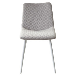 Стул TINTIN BLUVEL-03 LIGHT GREY / белый каркас М-City