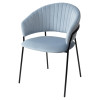 Стул ГЕММА, цвет Пыльный синий Confetti, велюр / черный каркас М-City