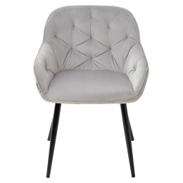 Стул BREEZE BLUVEL-03 LIGHT GREY, велюр/ черный каркас М-City