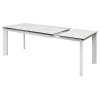Стол CREMONA 160 HIGH GLOSS STATUARIO Белый мрамор глянцевый, керамика/ белый каркас М-City