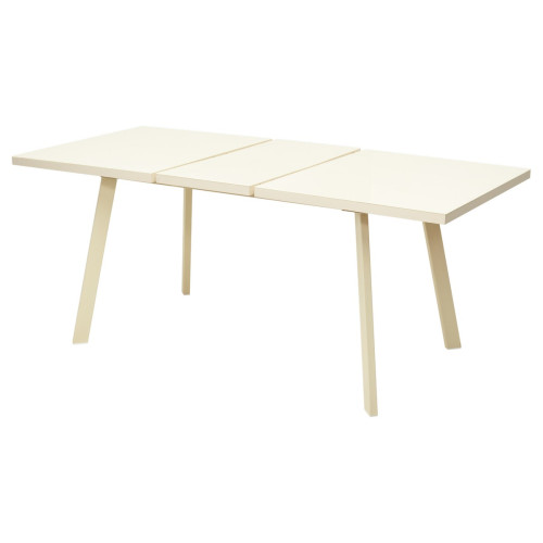 Стол ФИН 140 Кремовый, стекло/ Кремовый каркас М-City