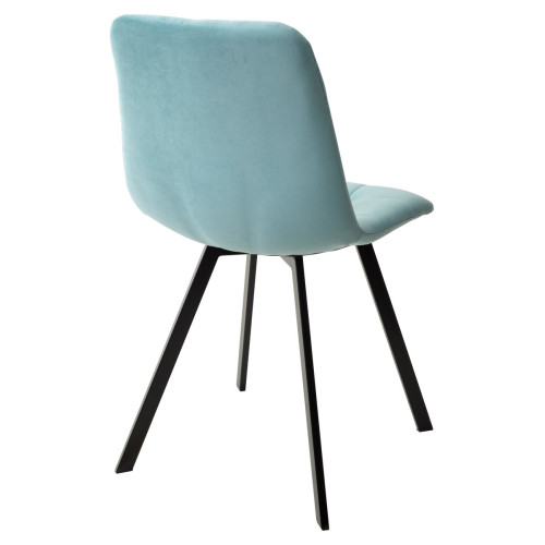 Стул CHILLI-Q SQUARE аквамарин #H50, велюр / черный каркас М-City