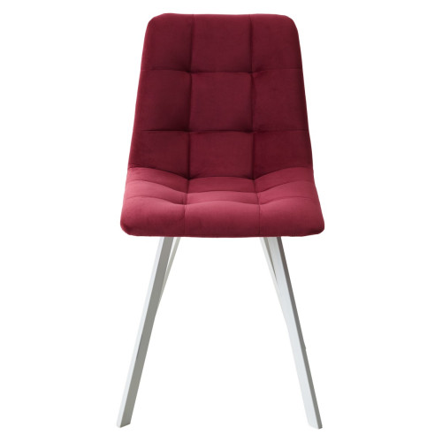 Стул CHILLI-Q SQUARE винный #16, велюр / белый каркас М-City