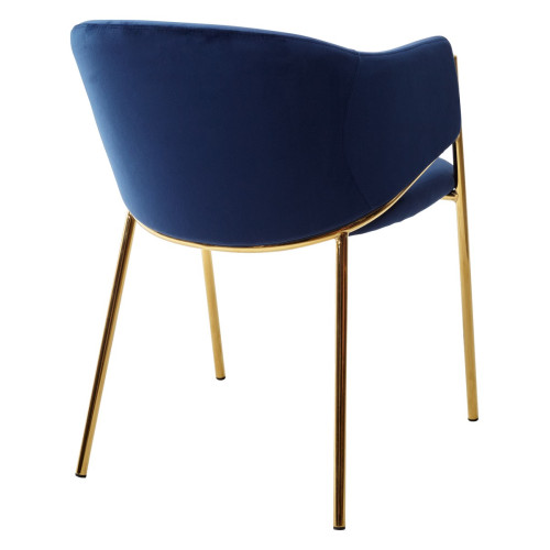 Стул DILL BLUVEL-86 NAVY BLUE, велюр/ золотой каркас, М-City