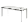 Стол CREMONA 160 HIGH GLOSS STATUARIO Белый мрамор глянцевый, керамика/ белый каркас М-City