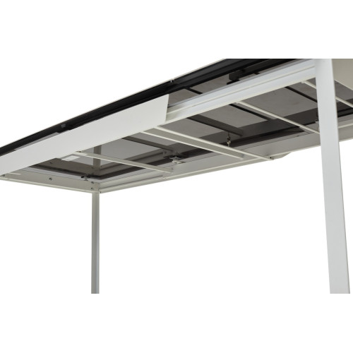 Стол CREMONA 160 HIGH GLOSS STATUARIO Белый мрамор глянцевый, керамика/ белый каркас М-City