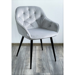 Стул BREEZE BLUVEL-03 LIGHT GREY, велюр/ черный каркас М-City