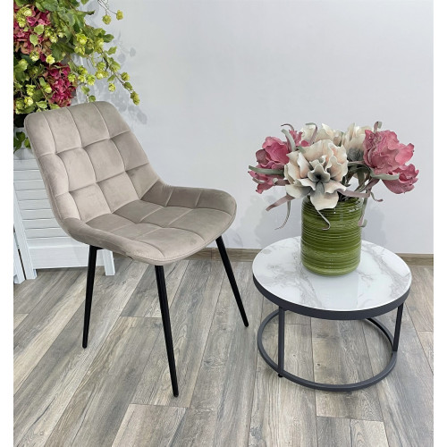 Стул ХОФМАН, цвет светло-коричневый #H61, велюр / черный каркас 4 шт./1 к М-City