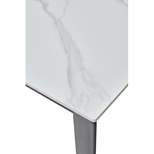 Стол CORNER 120 MATT WHITE MARBLE SINTERED STONE/ BLACK М-City