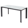 Стол CORNER 120 MATT WHITE MARBLE SINTERED STONE/ BLACK М-City
