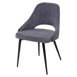 Стул FANTINE-LS СЕРЫЙ #27, велюр / черный каркас М-City