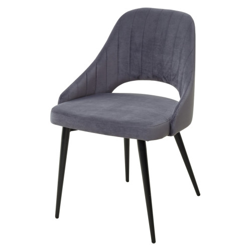Стул FANTINE-LS СЕРЫЙ #27, велюр / черный каркас М-City