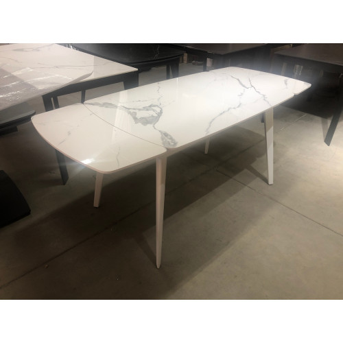 Стол ELIOT 120 GLOSS STATUARIO WHITE SINTERED STONE / WHITE М-City