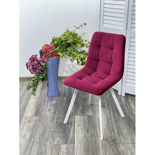 Стул CHILLI-Q SQUARE винный #16, велюр / белый каркас М-City