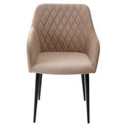 Стул BRANDY-X БЕЖЕВЫЙ #5, велюр / черный каркас М-City