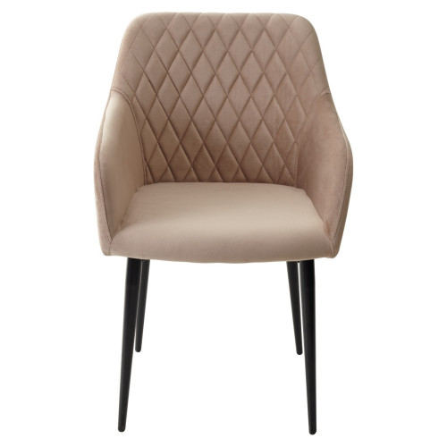 Стул BRANDY-X БЕЖЕВЫЙ #5, велюр / черный каркас М-City