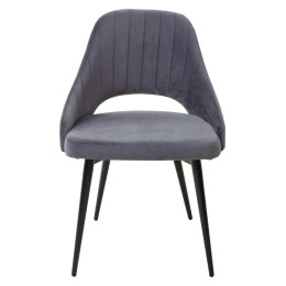 Стул FANTINE-LS СЕРЫЙ #27, велюр / черный каркас М-City