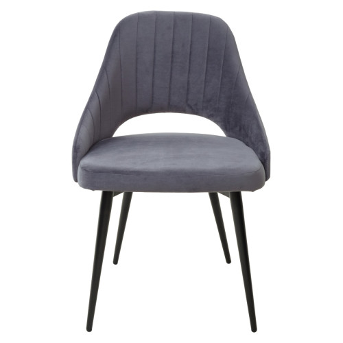 Стул FANTINE-LS СЕРЫЙ #27, велюр / черный каркас М-City