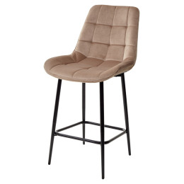 Полубарный стул ХОФМАН, цвет светло-коричневый B-06, велюр / черный каркас H=63cm М-City