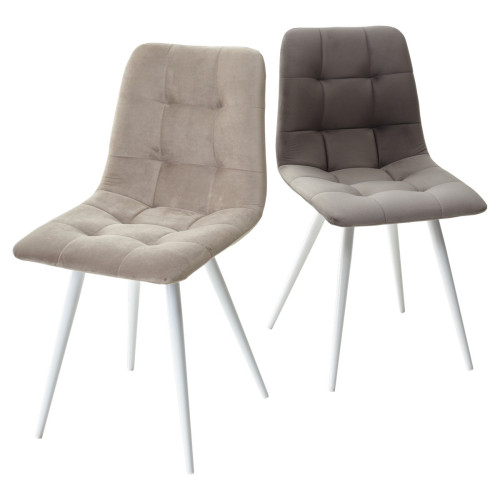 Стул CHILLI-Q латте #25, велюр / белый каркас М-City