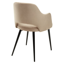 Стул FANTINE-LA БЕЖЕВЫЙ #5, велюр / черный каркас М-City