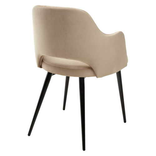 Стул FANTINE-LA БЕЖЕВЫЙ #5, велюр / черный каркас М-City