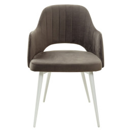Стул FANTINE-LA ГРАФИТ #14, велюр/ белый каркас М-City