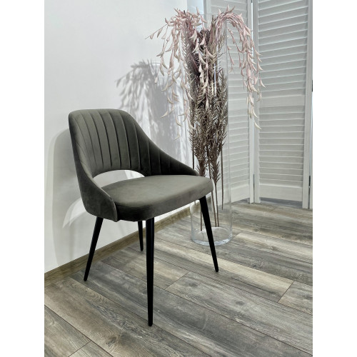 Стул FANTINE-LS ГРАФИТ #14, велюр / черный каркас М-City