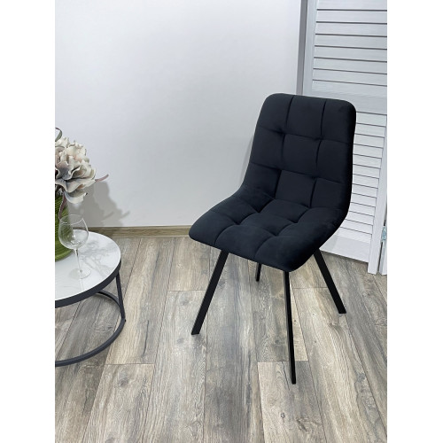 Стул CHILLI-Q SQUARE черный #H75, велюр / черный каркас М-City