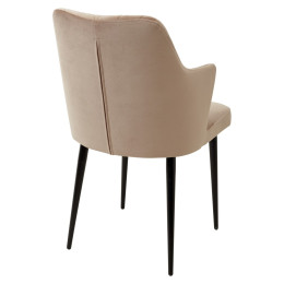 Стул HERMAN БЕЖЕВЫЙ #5, велюр / черный каркас М-City