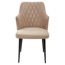 Стул HERMAN БЕЖЕВЫЙ #5, велюр / черный каркас М-City