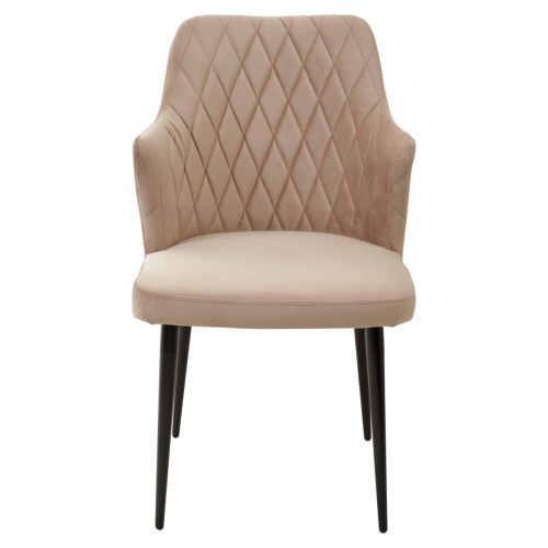 Стул HERMAN БЕЖЕВЫЙ #5, велюр / черный каркас М-City