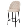 Полубарный стул НИРВАНА, цвет светло-бежевый B-02, велюр / черный каркас H=63cm М-City