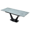 Стол Ниагара 140 Серый мрамор, керамика / черный каркас М-City