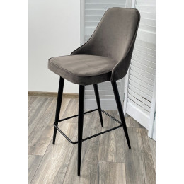 Полубарный стул NEPAL-PB ГРАФИТ #14, велюр/ черный каркас (H=68cm) М-City