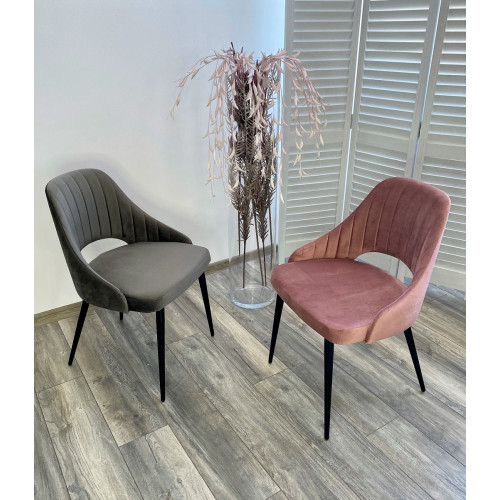 Стул FANTINE-LS ГРАФИТ #14, велюр / черный каркас М-City