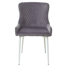 Стул САЛЬЕРИ, цвет темно-серый #C07, велюр / белый каркас М-City