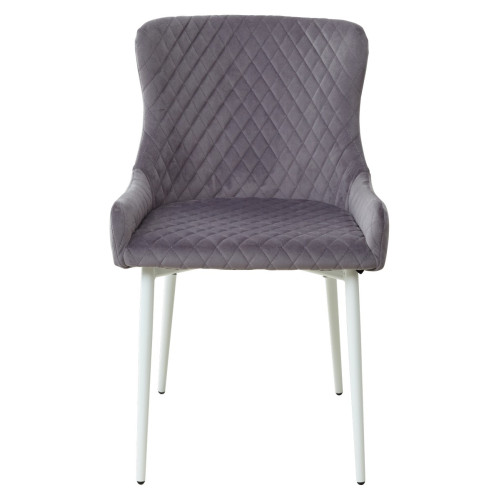 Стул САЛЬЕРИ, цвет темно-серый #C07, велюр / белый каркас М-City