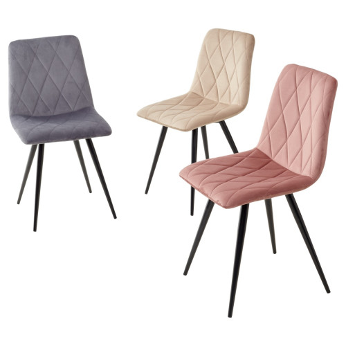 Стул CHILLI-X БЕЖЕВЫЙ #5, велюр / черный каркас М-City