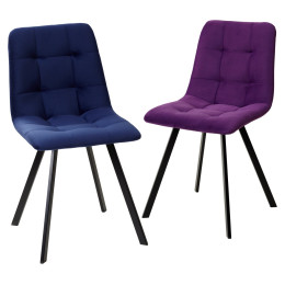 Стул CHILLI-Q SQUARE темно-синий #H60, велюр / черный каркас М-City